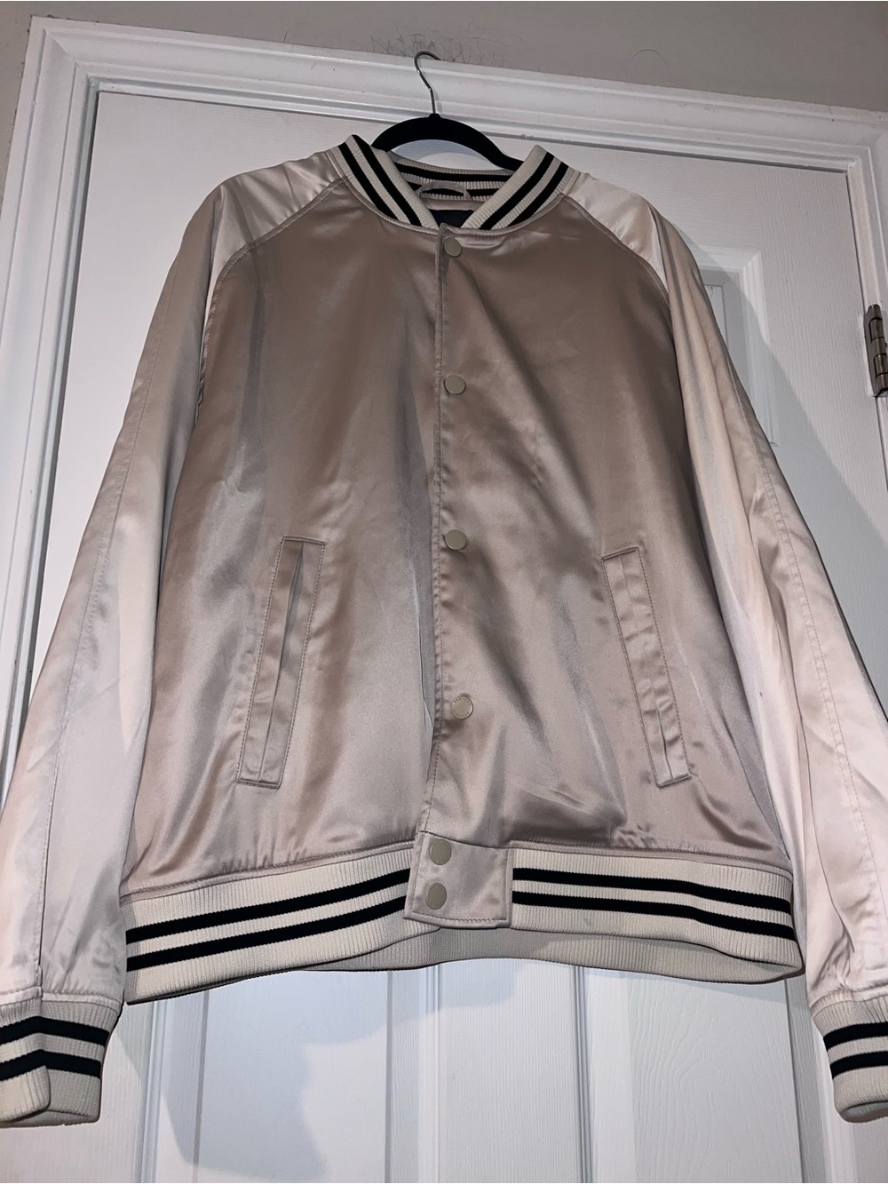 H&M Satin style varsity jacket durable 100% polyester men’s size 2XL
